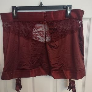 Torrid Satin and Lace Garter Skirt with open back